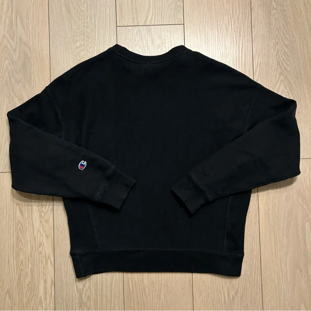 Champion Reverse Weave Crewneck Black White Red Women’s Medium - Picture 4 of 7